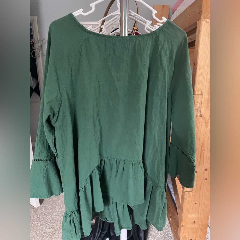 Green flowing loose top